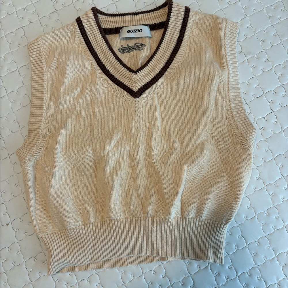 Danielle Guizio Cream V-Neck Tank Top